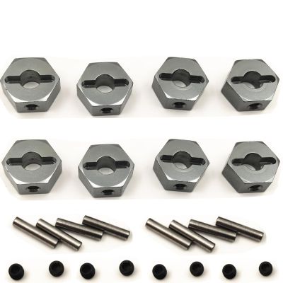 2 Sets Aluminum 12mm*5mm Wheel Hub Hex Adapter for 1/14 MJX Hyper Go 14209 14210 Upgrades PartsTitanium