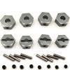 2 Sets Aluminum 12mm*5mm Wheel Hub Hex Adapter for 1/14 MJX Hyper Go 14209 14210 Upgrades PartsTitanium view 2