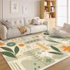 Abstract 5x7 Rug - Jungle Rug 5x8 - Floral Area Rug for Bedroom Living, Green Carpet, Washable & Non Slip & Soft Low Pile Indoor Large Rugs for Women Teens - BA221 view 3