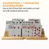 2PCS Card Holder Playing Cards 4-Slot Wooden Card Holder Playing Cards with Storage Bag Wooden Card Holders for Playing Card for Canasta and Bridge, Hands-Free Playing Card Holders for Adults, Kids, Seniors view 2
