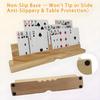 2PCS Card Holder Playing Cards 4-Slot Wooden Card Holder Playing Cards with Storage Bag Wooden Card Holders for Playing Card for Canasta and Bridge, Hands-Free Playing Card Holders for Adults, Kids, Seniors view 3