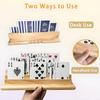 2PCS Card Holder Playing Cards 4-Slot Wooden Card Holder Playing Cards with Storage Bag Wooden Card Holders for Playing Card for Canasta and Bridge, Hands-Free Playing Card Holders for Adults, Kids, Seniors view 4