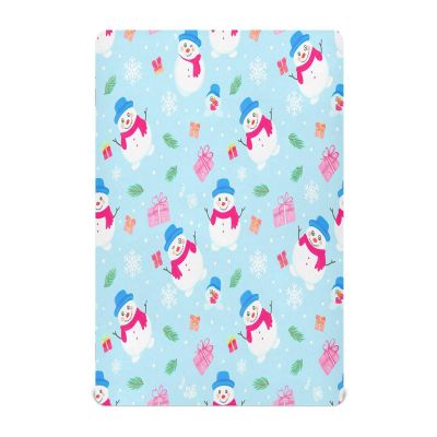 Kigai Christmas Snowmen Crib Sheet for Boys and Girls Jersey Knit Fitted Baby Sheet for Standard Crib Toddler Mattress Cozy Soft Breathable, 27x39 inch
