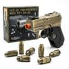 7 Piece Metal Polyhedral Bullet Dice Set with Shooting & Fidget Modes, Pistol Shaped Case & Bullet Dice for Cyberpunk Style Tabletop RPG Dice, Fidget Toy for Stress Relief (Golden) view 1