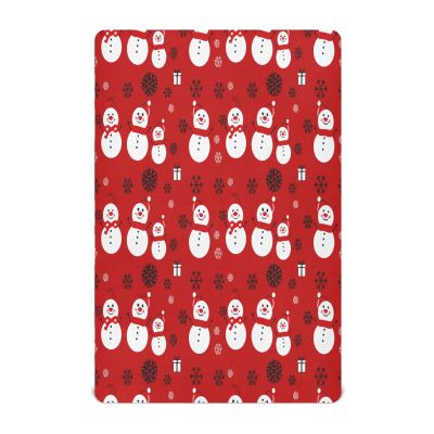 Kigai Christmas Snowmen Crib Sheet for Boys and Girls Jersey Knit Fitted Baby Sheet for Standard Crib Toddler Mattress Cozy Soft Breathable, 27x39 inch