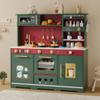 Play Kitchen Set, Kids Kitchen Playset with 21 Fun Accessories, Toy Kitchen Set with Realistic Appliances, Smart Storage, Wooden Play Kitchen for Kids, Gift for Ages 3+ (Green & Red) view 1