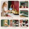 Play Kitchen Set, Kids Kitchen Playset with 21 Fun Accessories, Toy Kitchen Set with Realistic Appliances, Smart Storage, Wooden Play Kitchen for Kids, Gift for Ages 3+ (Green & Red) view 4