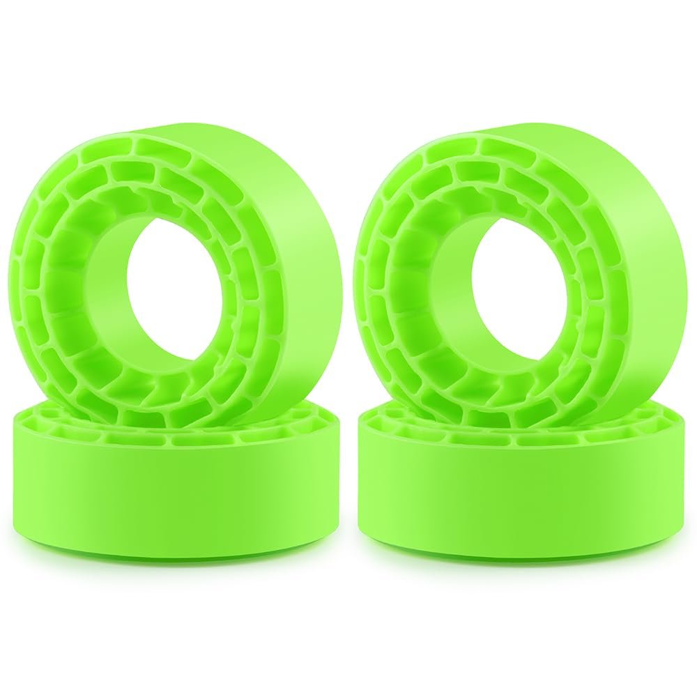 VERBANA 4Pcs 1.3 Inch Rubber Tires Silicone Insert Foam for SCX24 1/24 1/18 RC Crawler Car Upgrade Accessories Part(Yellow)