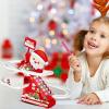 Christmas Track Slide, 14x6x19.5cm Santa Claus Roller Coaster Toys, Santa Claus Climbing Stairs Toy, Santas Fun Slide Roller Toys, Electric Coaster Snowman with Light Music for Garden Children view 4