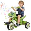 Kids Tricycle, Dinosaur Toys Trike Bike with Safe Anti-Rollover Design, Music, Storage Basket, Big Wheels & LED Lights, Toddler Ride on Toys, Bicicletas para Nios De 3 Aos a 6 (Green) view 1