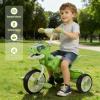 Kids Tricycle, Dinosaur Toys Trike Bike with Safe Anti-Rollover Design, Music, Storage Basket, Big Wheels & LED Lights, Toddler Ride on Toys, Bicicletas para Nios De 3 Aos a 6 (Green) view 4