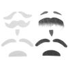 LOGOFUN Fake Beard and Eyebrow Set Halloween Mustache Accessories for Cosplay Dress Up Party Costume Props - White & Black view 1
