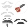 LOGOFUN Fake Beard and Eyebrow Set Halloween Mustache Accessories for Cosplay Dress Up Party Costume Props - White & Black view 2