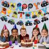 12pcs Monster Truck Birthday Party Banner Decorations Set Truck Happy Birthday Banner, Monster Trucks Banners Bunting Garlands and Trucks Themed Hanging Swirls for Cars Themed Party Supplies view 4