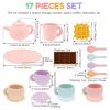 Silicone Tea Set for Toddler - 496 Grams/Set Interactive Kitchen Role Play Game, Silicone Afternoon Children Tea Party for Boys Girls Kindergarten Playroom Preschool Classroom Vacation view 4