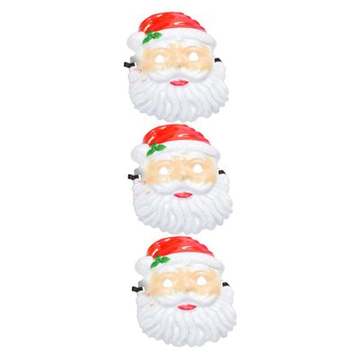 Beaupretty 3Pcs Santa Claus Masks Christmas Party Accessories Funny Xmas Themed Masks for Holiday Decor and Costume Role Playing