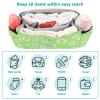 CZXW Baby Stroller Bag Daisy Light Green Stroller Caddy Organizer Bag with Adjustable Straps Non-slip Hook Large Storage for Strollers view 4
