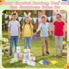 ShinyRelief 13 Pcs Easter Carnival Knockdown Can Game Set Bean Bag Toss Game for Kids Adults Throwing Knockdown 10 Cans with Bunny Egg Carrot 3 Sandbags for Easter Day Party Family Activities Supplies view 4