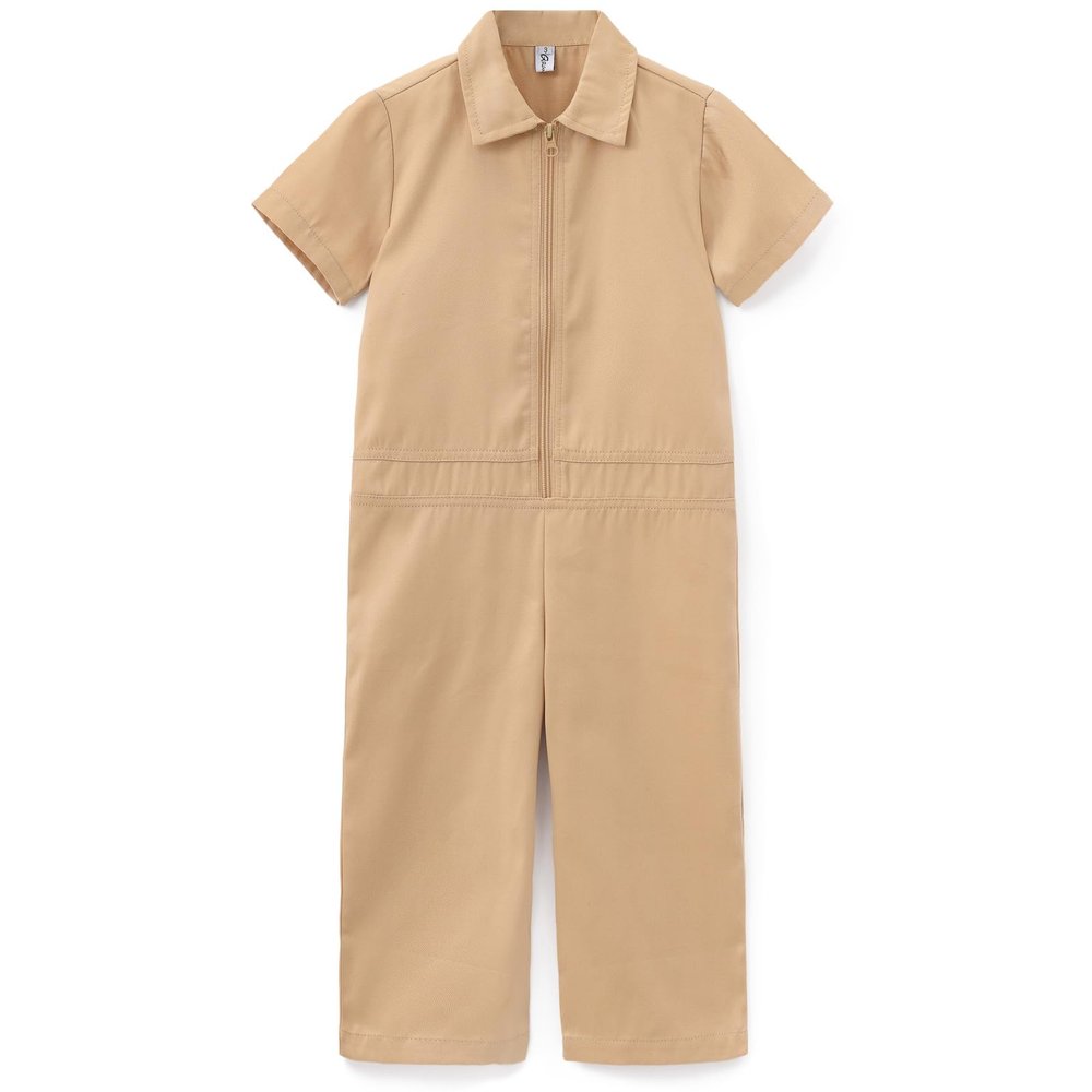GRANDWISH Kids Coveralls for Boys Girls, Baby Mechanic Boiler Suit Costume Jumpsuit Khaki 3T