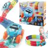 Kids Race Track Set, Changeable Track with LED Light-Up Race Car, Anti Gravity Car Track Set Ultra-Flexible Machine Track (138 PCS) view 1