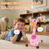 LUKETURE Dancing Talking Singing Pink Giraffe Toy Stuffed Plush, Interactive Stuffed Animal Toy, Musical Giraffe Plush with Record & Repeat, Sings 10 Songs, LED Lights view 3