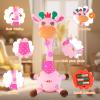 LUKETURE Dancing Talking Singing Pink Giraffe Toy Stuffed Plush, Interactive Stuffed Animal Toy, Musical Giraffe Plush with Record & Repeat, Sings 10 Songs, LED Lights view 4