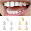 Gold Tooth Cap 20 PCS Trendy Punk Hip Hop Teeth Bling Funny Rhinestone Caps Gold Silver Color For Teeth Mouth(Silver) view 2