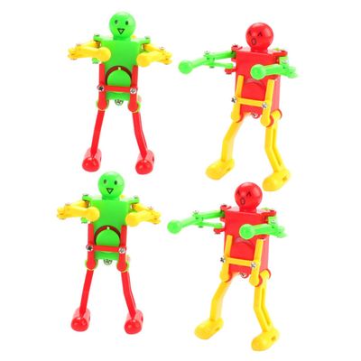 FOYTOKI 4pcs Wind Up Robot for Adults Portable Dancing Clockwork Robots with Random Designs and Safe Windup for Indoor Outdoor Play and Imaginative Skill Development Random Color