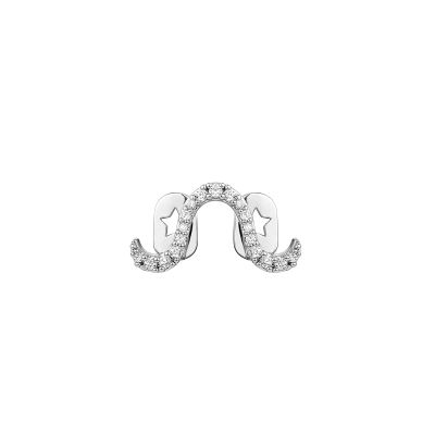 Gold Tooth Cap 5 PCS Gold Silver Color Glossy Wave Teeth Hip Hop Curve Zircon Tooth Caps For Teeth Mouth(Silver Zircon)