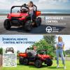 24V 2 Seater Ride on Dump Truck, 4WD Electric Car with Remote Control, Dump Bed, 3 Speed Modes, Music Player, RideToy for Boys & Girls Gift view 4