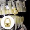 Gold Tooth Cap 10 PCS Hip Hop Rapper Single Shackle Teeth Cap Top Bottom Dental Braces Hollow For Teeth Mouth(Color 01) view 2