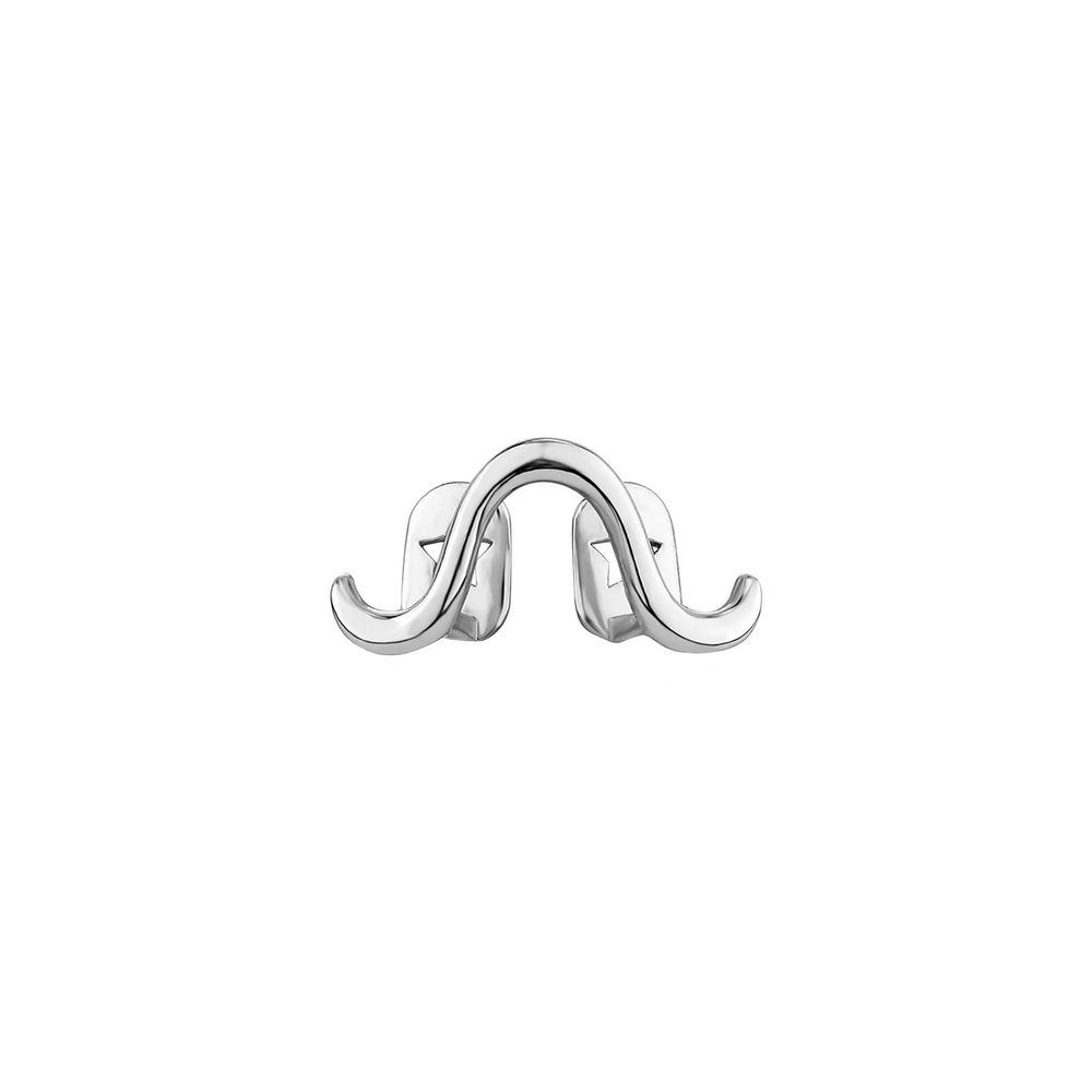Gold Tooth Cap 5 PCS Gold Silver Color Glossy Wave Teeth Hip Hop Curve Zircon Tooth Caps For Teeth Mouth(Silver Glossy)