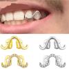 Gold Tooth Cap 5 PCS Gold Silver Color Glossy Wave Teeth Hip Hop Curve Zircon Tooth Caps For Teeth Mouth(Silver Glossy) view 2