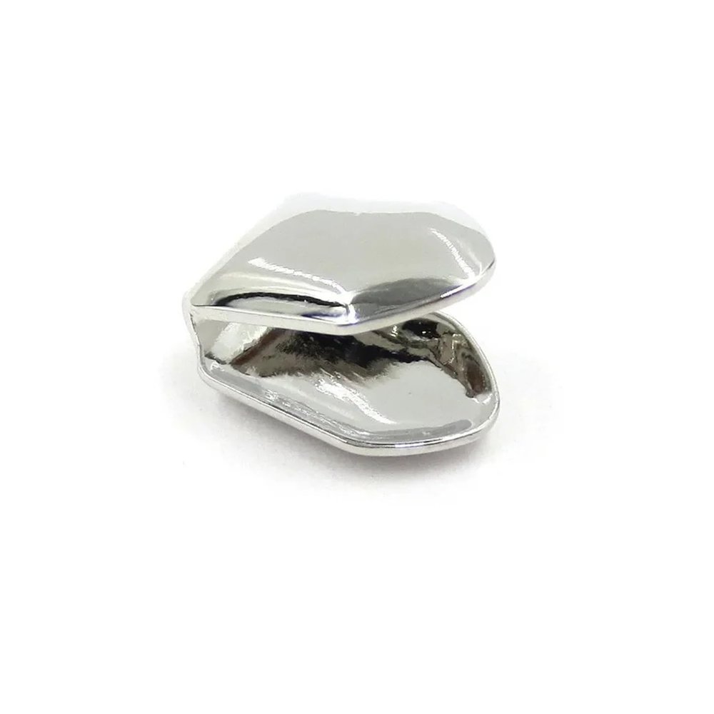 Gold Tooth Cap 5 PCS Fit Gold Plated HipHop Single Tooth Cap Top Bottom Dental Grill Teeth Caps For Teeth Mouth(Silver)