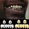 Gold Tooth Cap 5 SET Gold Silver Color DIY Top Bottom Glossy Teeth Hip Tooth Caps For Teeth Mouth(Gold Color) view 2