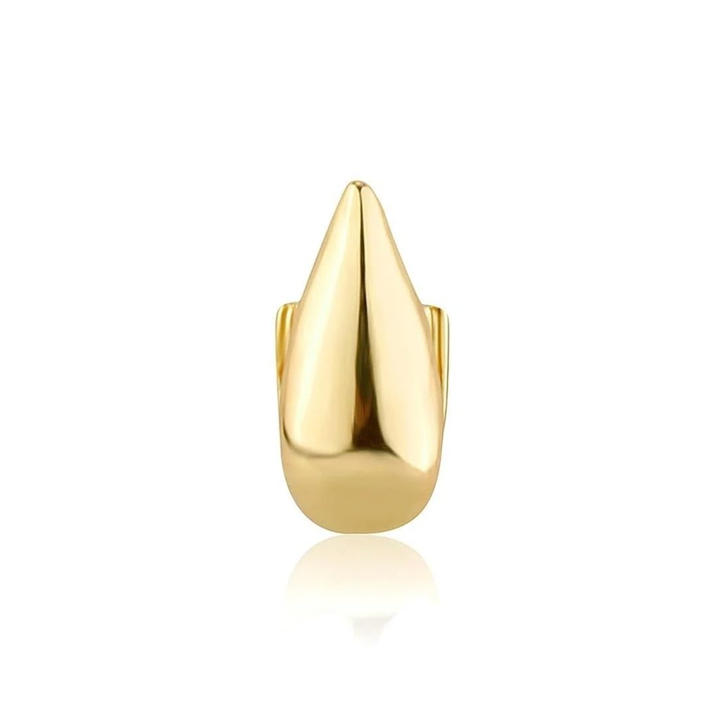 Gold Tooth Cap 4 PCS Fashion Vampire Fangs Teeth Hip Hop 14K Gold Plated Single Tooth Caps For Teeth Mouth(Gold Bottom)