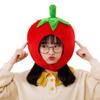Adult Kids Lovely Tomato Shape Plush Hat Funny Fruit Stuffed Toys Headgear Warm Earflap Cap Performance view 1