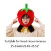 Adult Kids Lovely Tomato Shape Plush Hat Funny Fruit Stuffed Toys Headgear Warm Earflap Cap Performance view 2