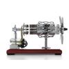 16-Cylinder Swash Plate Hot-Air Stirling Engine Model  Silver Stainless Steel Thermal Power Engine with Wooden Base, Butane-Powered Physics Educational STEM Collectible view 3