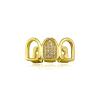 Gold Tooth Cap 4 PCS Hip Hop CZ Teeth Men Women Gold Silver Color Single Tooth Cap Dental Grill Punk Rapper Halloween Cosplay For Teeth Mouth(Silver Plated) view 1