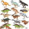 CIUGEO 12 PCS Wind Up Dinosaur Toys for Kids Ages 3 4 5 6 7 8, Bulk Windup Dinosaur Walking Swimming Jumping Flipping Clockwork Toys Stocking Stuffers for Kids Party Favors, Xmas Gifts view 1