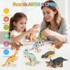 CIUGEO 12 PCS Wind Up Dinosaur Toys for Kids Ages 3 4 5 6 7 8, Bulk Windup Dinosaur Walking Swimming Jumping Flipping Clockwork Toys Stocking Stuffers for Kids Party Favors, Xmas Gifts view 3