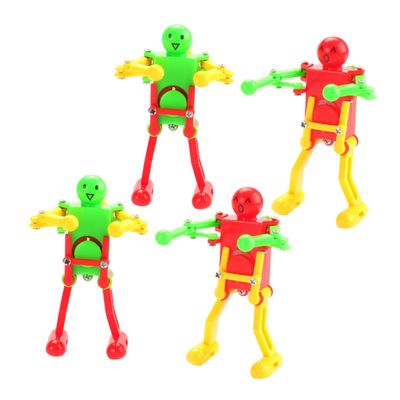 NAMOARLY 4pcs Windup Dancing Robot for Adults Clockwork Movement Lightweight Fun Interactive for Boys and Play Random Color