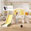 11 in 1 Toddler Slide, Kids Indoor Slide for Toddlers 1-3 Years Old, Toddler Indoor Playground with Drawing Board, Ring Toss, Basketball Hoop and Storage (Yellow) view 4
