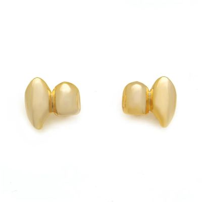 Gold Tooth Cap 10 PCS Double Glossy Hip-Hop Tooth Grills Halloween Gift Punk Jewelry Mouth Teeth For Teeth Mouth(Gold)