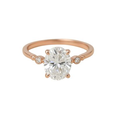 Handmade 925 Silver Oval Moissanite Ring, Minimalist Solitaire Design, Soft Shine Finish, for Women and Girls