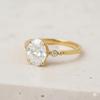 Handmade 925 Silver Oval Moissanite Ring, Minimalist Solitaire Design, Soft Shine Finish, for Women and Girls view 2