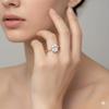 Handmade 925 Silver Oval Moissanite Ring, Minimalist Solitaire Design, Soft Shine Finish, for Women and Girls view 3