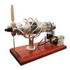 16-Cylinder Swash Plate Butane-Powered Stirling Engine Model  Quartz Glass Hot Cylinder Thermal Power Engine with Wooden Base and Metal Propeller, STEM Educational Collectible for Science Enthusiasts view 1