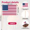 100 Pcs American Flag Toothpicks, USA Patriotic Double-Sided Decorative Flags on Wooden Sticks for 4th of July, Independence Day Parties, Cupcakes, Cocktails, Food and Party Decorations view 2
